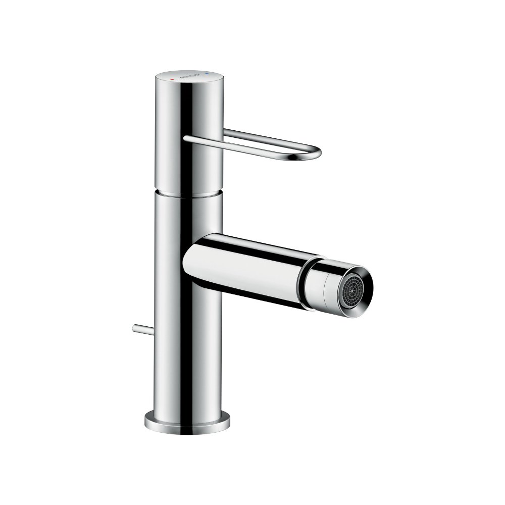 Смеситель для биде AXOR Uno с рукояткой петлей со сливным гарнитуром хром  38211000