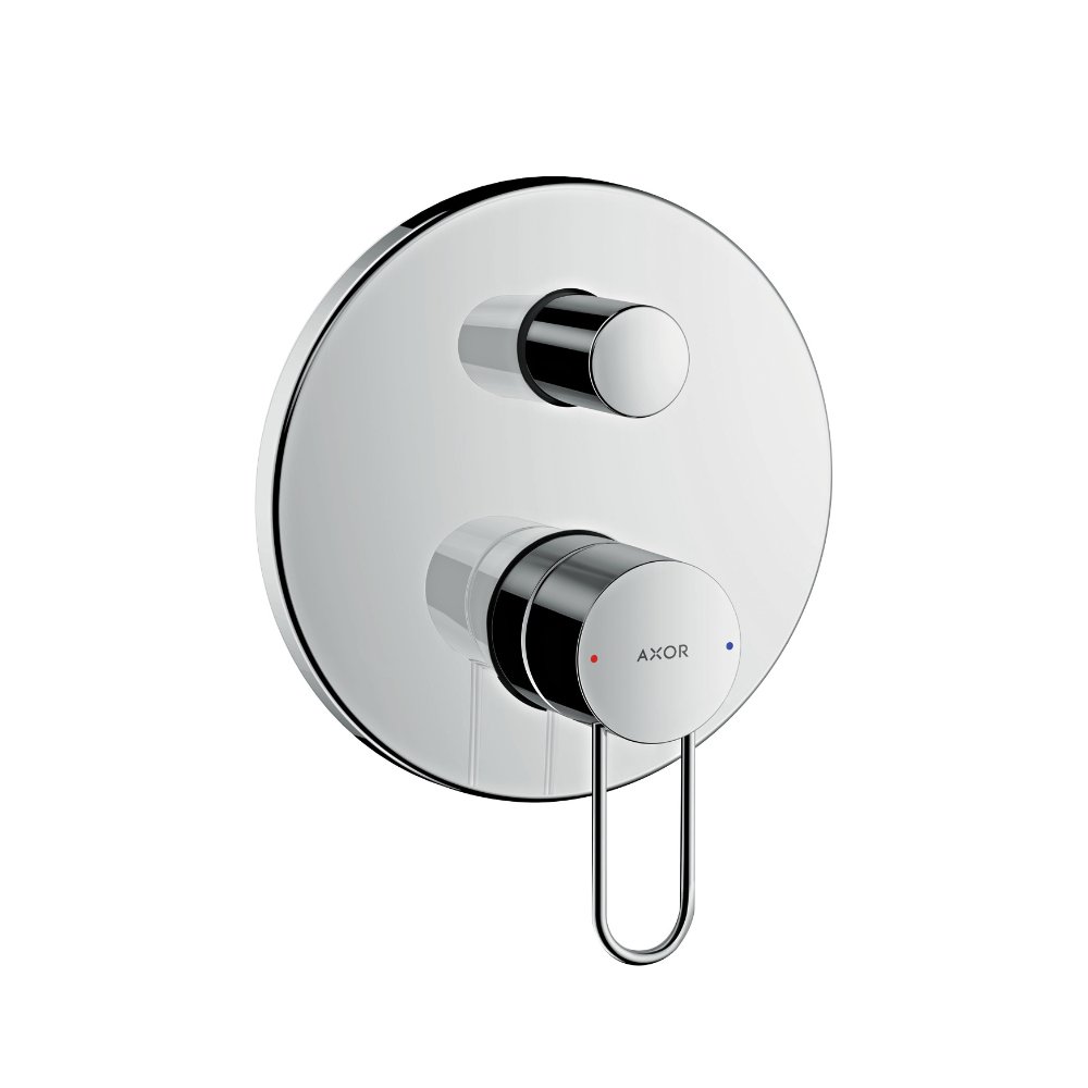 Смеситель для ванны AXOR Uno с рукояткой петлей со встроенной защитной комбинацией для скрытого монтажа хром  38428000