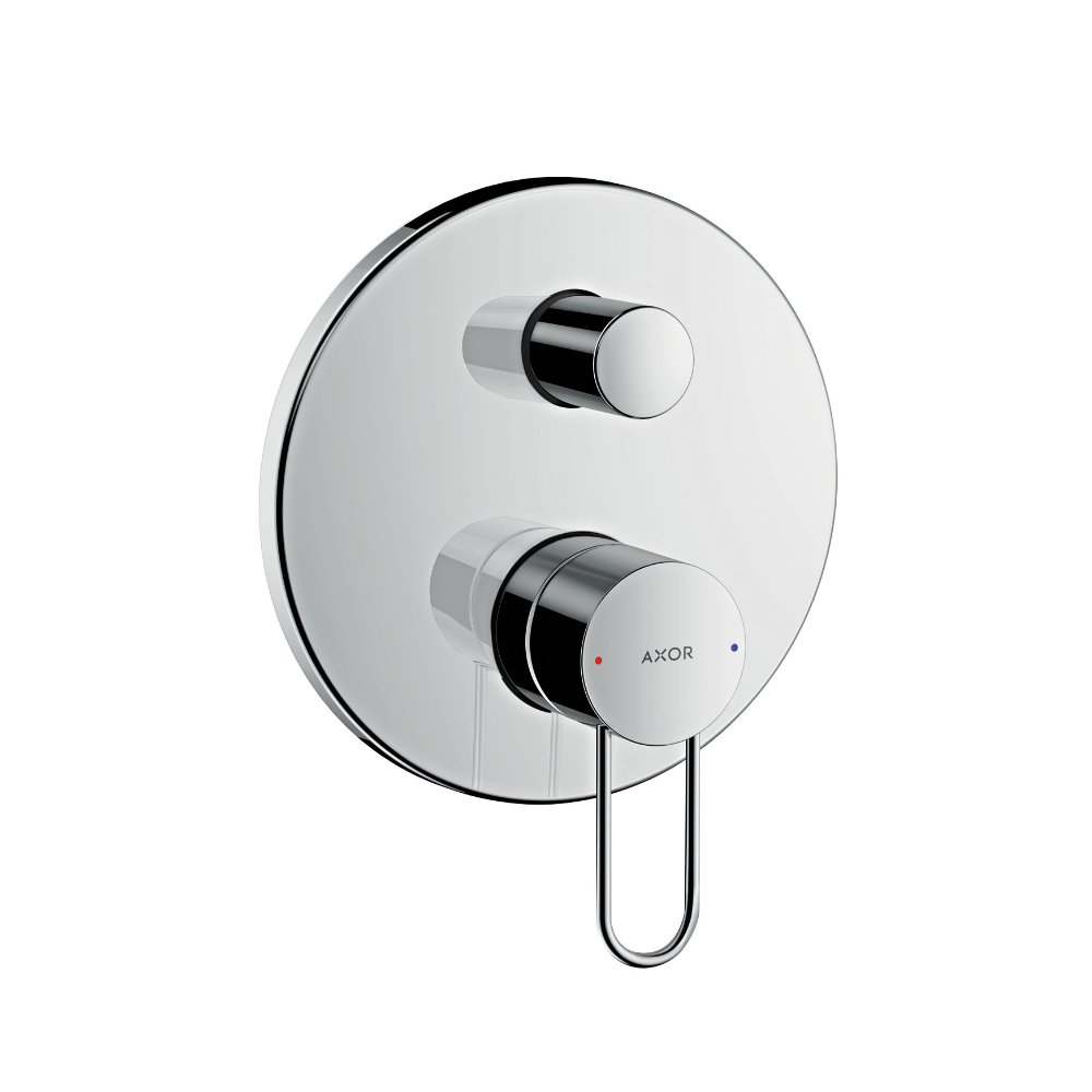 Смеситель для ванны AXOR Uno с рукояткой петлей со встроенной защитной комбинацией для скрытого монтажа шлифованный никель  38428820