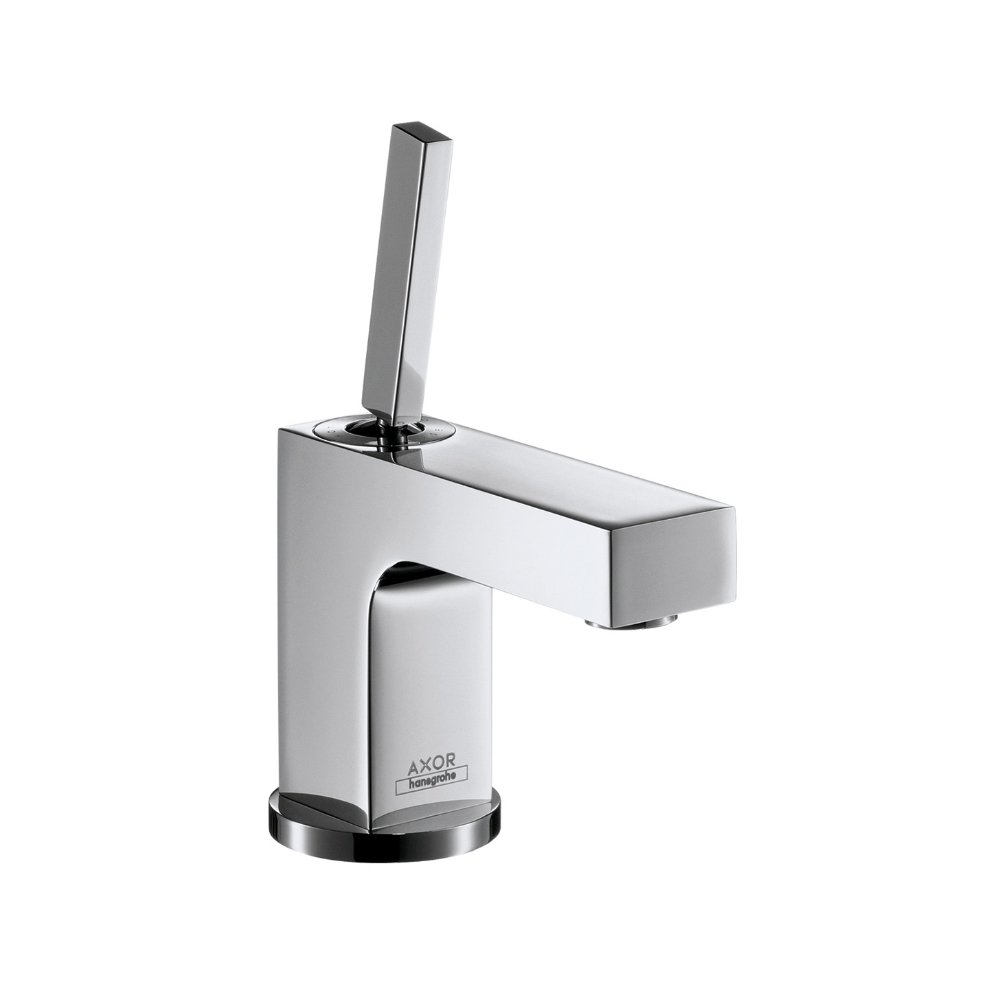 Смеситель для маленькой раковины AXOR Citterio с высотой излива 80 мм со сливным гарнитуром хром  39015000