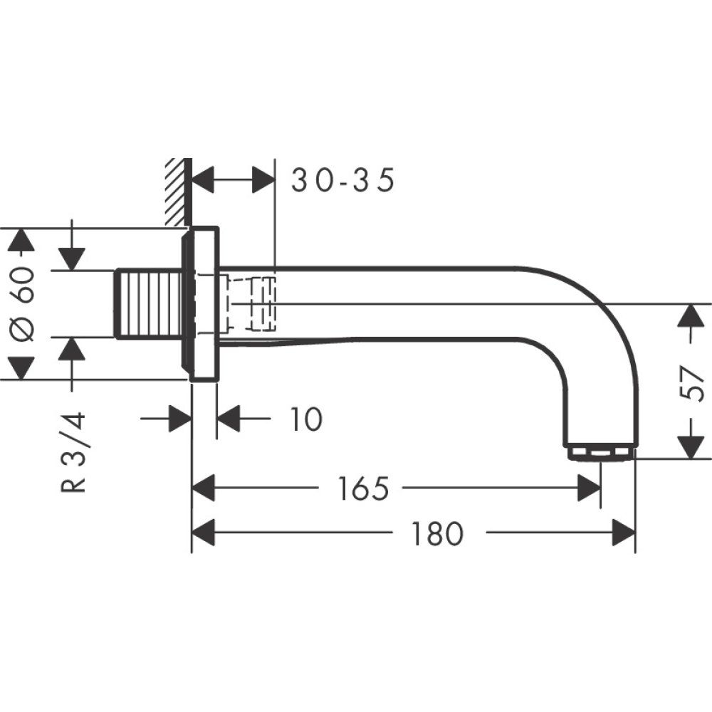 Излив на ванну AXOR Citterio 3/4  хром  39410000