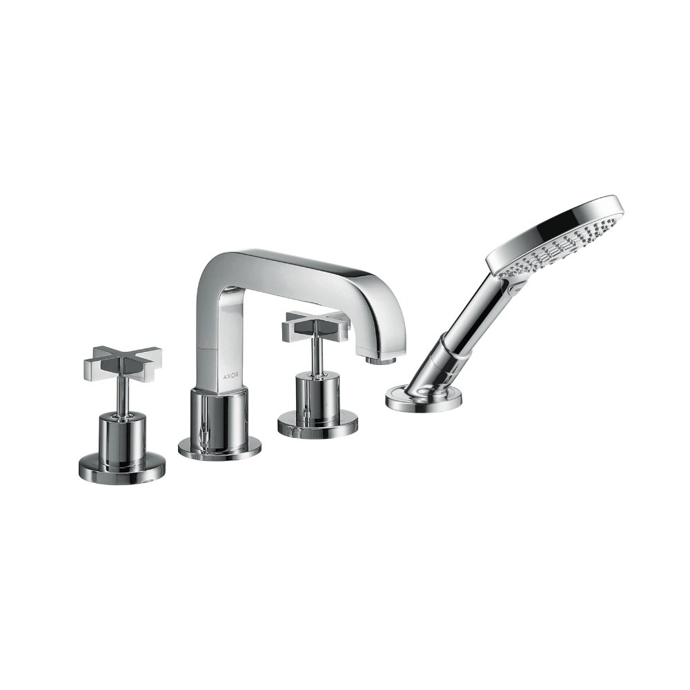 Смеситель AXOR Uno на край ванны на 4 отверстия с рукояткой zero хром  39445000