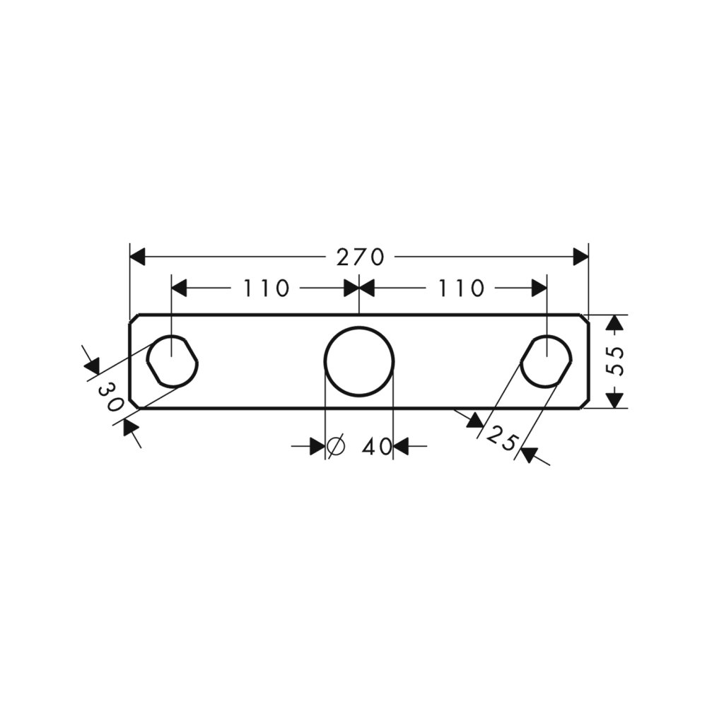 Монтажная панель AXOR Citterio хром  39449000
