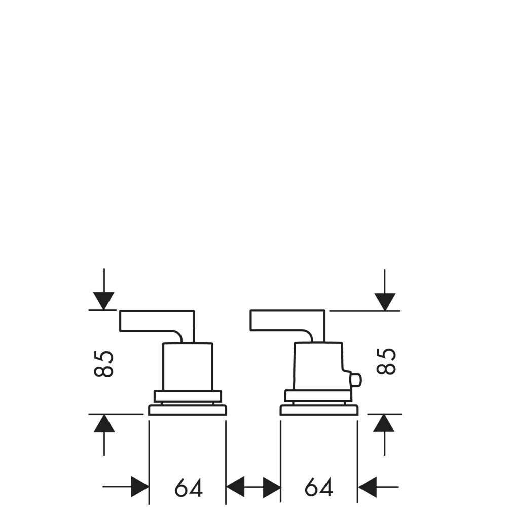 Термостат AXOR Carlton с запорным вентилем с крестовой рукояткой для скрытого монтажа хром  39482000