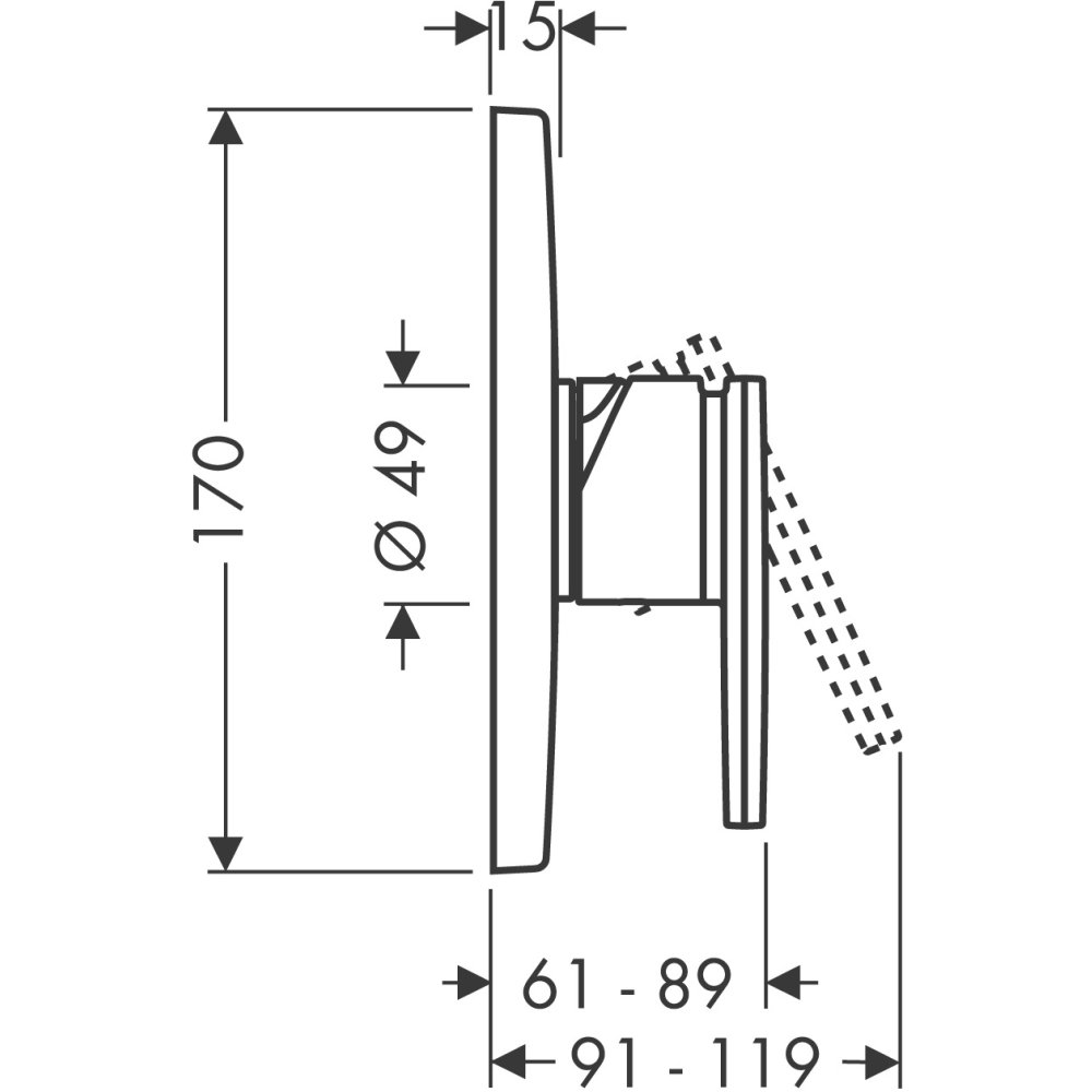 Смеситель для душа AXOR Citterio для скрытого монтажа хром  39655000