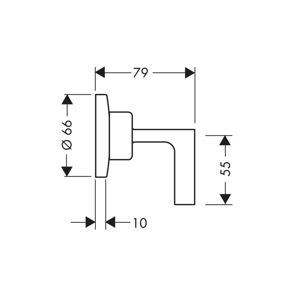 Запорный вентиль AXOR Citterio с рычаговой рукояткой для скрытого монтажа 1/2  и 3/4  хром  39960000