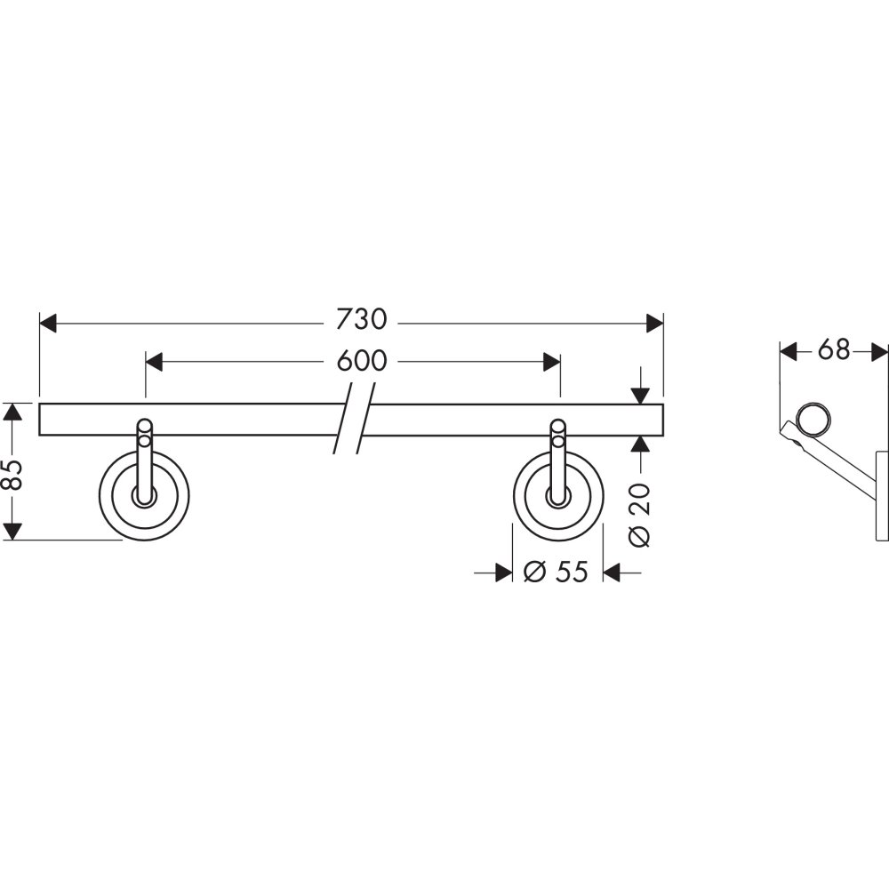 Полотенцедержатель AXOR Universal Accessories 600 мм хром  40806000