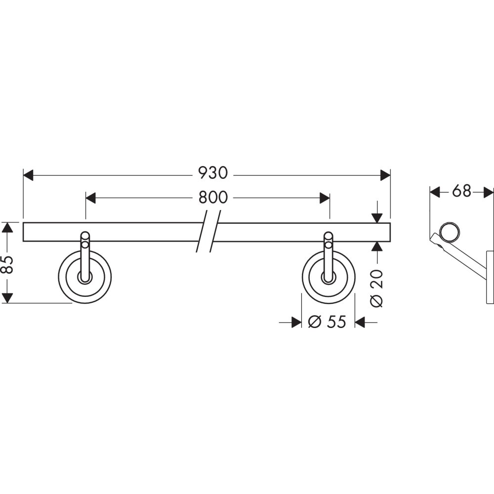 Полотенцедержатель AXOR Starck 800 мм хром  40808000
