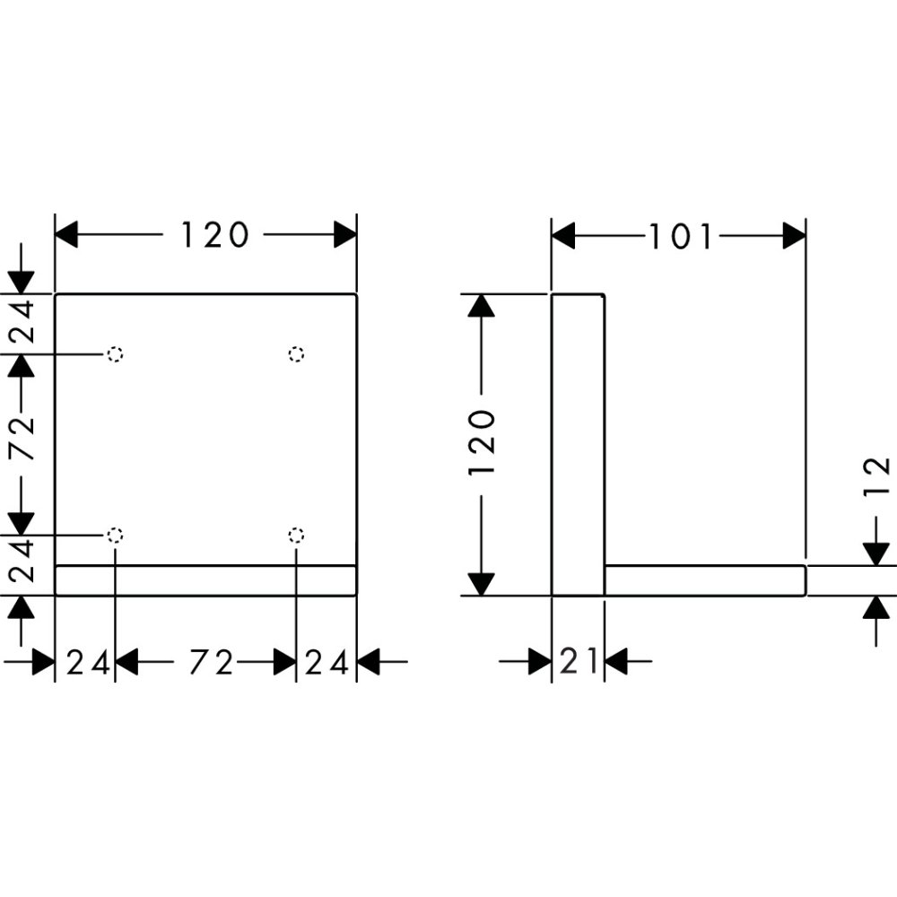 Короткая полочка AXOR ShowerSolutions 120 мм хром  40872000