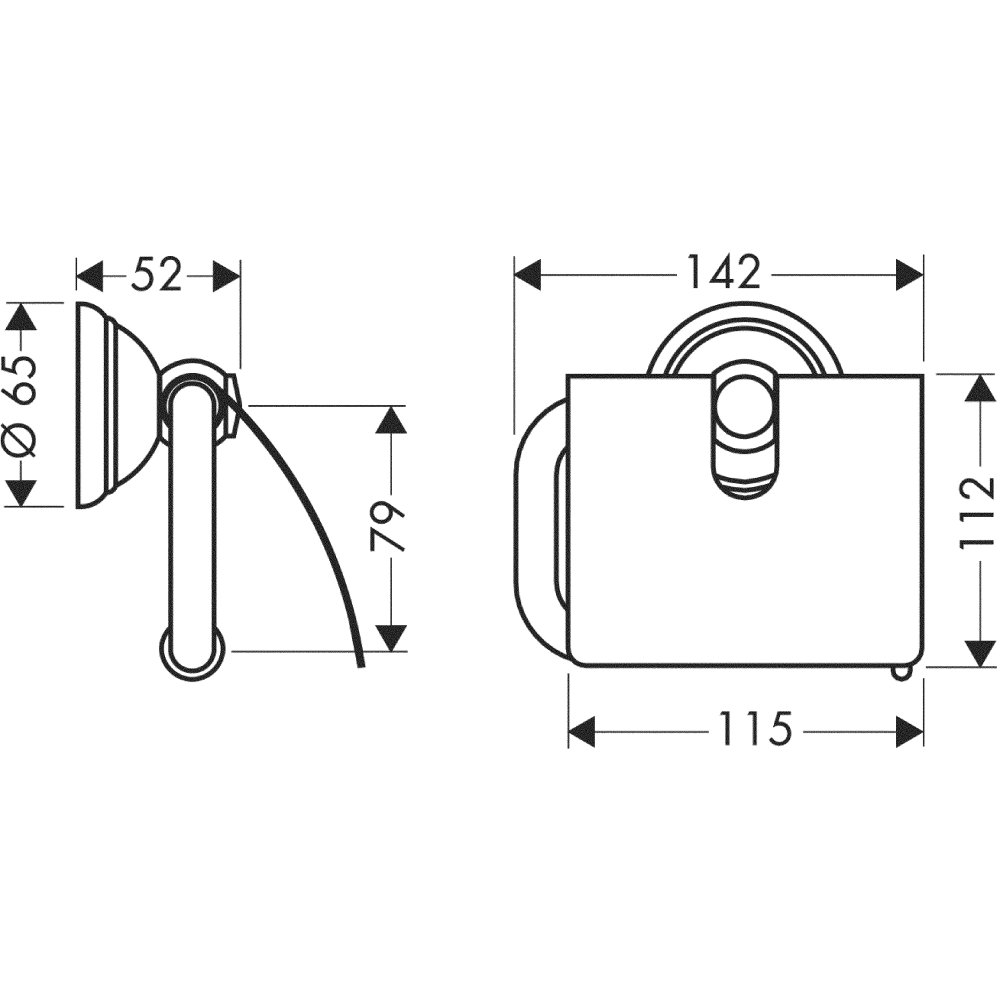 Держатель для туалетной бумаги AXOR Carlton с пластиной хром  41438000
