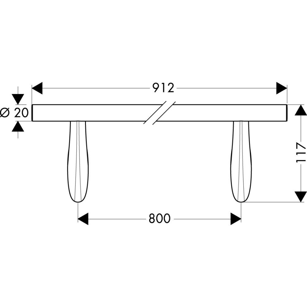 Полотенцедержатель AXOR Massaud 900 мм хром  42280000