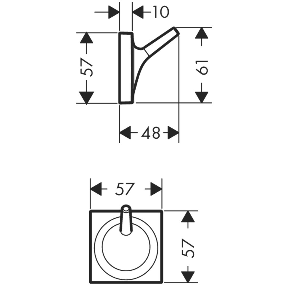 Крючок одинарный AXOR Starck Organic хром  42737000