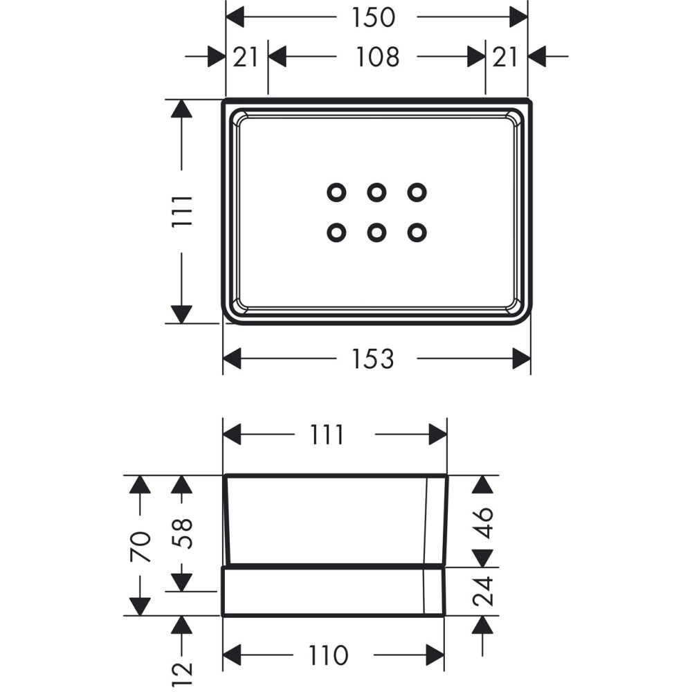 Полочка AXOR Universal Accessories для душа/ванны для настенного монтажа и монтажа на рейлинге хром  42802000