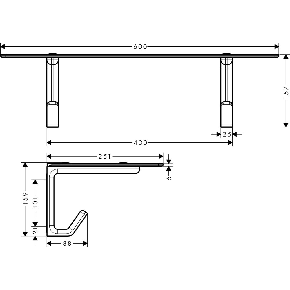 Полотенцедержатель и полка AXOR Universal Accessories хром  42842000