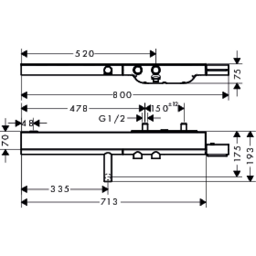 Термостат AXOR Carlton для ванны внешнего монтажа 1/2  хром  45420820