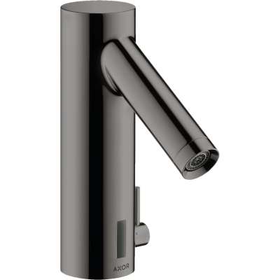 Смеситель для раковины электронный Axor Starck 90, с регулировкой температуры, питание от батареек, 10101330, полированный черный хром 