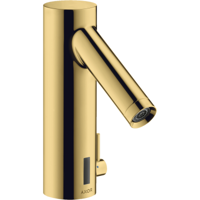Смеситель для раковины электронный Axor Starck 90, с регулировкой температуры, питание от батареек, 10101990, полированное золото