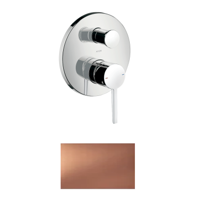 Смеситель для ванны Axor Starck, однорычажный, скрытого монтажа, с плоской рычаговой рукояткой, 10414310, шлифованное красное золото