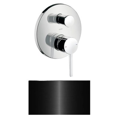 Смеситель для ванны Axor Starck, однорычажный, скрытого монтажа, с плоской рычаговой рукояткой, 10414330, полированный черный хром 