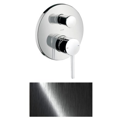 Смеситель для ванны Axor Starck, однорычажный, скрытого монтажа, с плоской рычаговой рукояткой, 10414340, шлифованный черный хром 