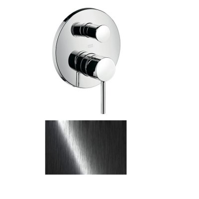 Смеситель для ванны Axor Starck, однорычажный, скрытого монтажа, с круглой рычаговой рукояткой, 10416340, шлифованный черный хром 