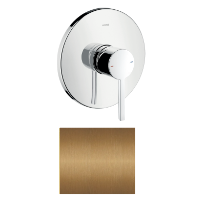 Смеситель для душа Axor Starck, однорычажный, скрытого монтажа, с плоской рычаговой рукояткой, 10614140, шлифованная бронза