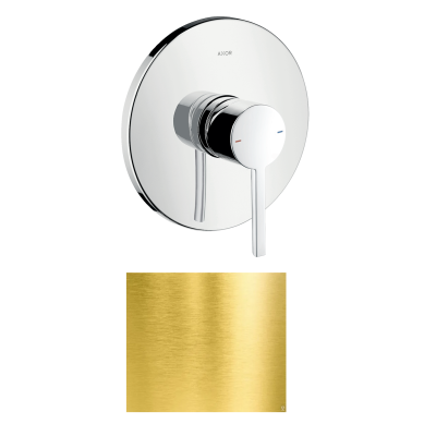 Смеситель для душа Axor Starck, однорычажный, скрытого монтажа, с плоской рычаговой рукояткой, 10614250, шлифованное золото
