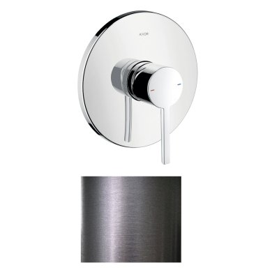 Смеситель для душа Axor Starck, однорычажный, скрытого монтажа, с плоской рычаговой рукояткой, 10614330, полированный черный хром 