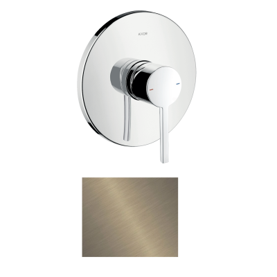 Смеситель для душа Axor Starck, однорычажный, скрытого монтажа, с плоской рычаговой рукояткой, 10614820, шлифованный никель