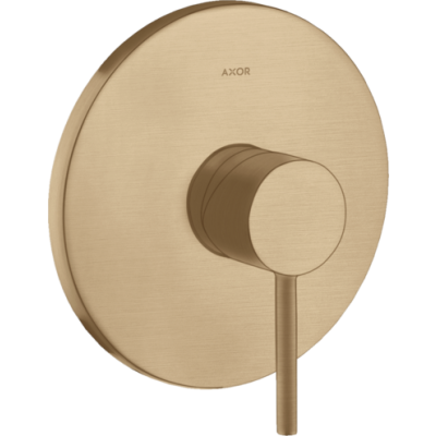Смеситель для душа Axor Starck, однорычажный, скрытого монтажа, с плоской рычаговой рукояткой, 10614950, шлифованная медь