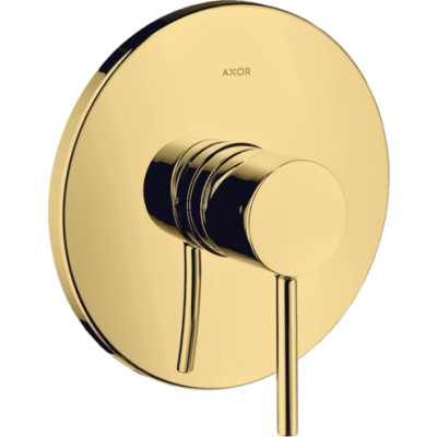 Смеситель для душа Axor Starck, однорычажный, скрытого монтажа, с плоской рычаговой рукояткой, 10614990, полированное золото
