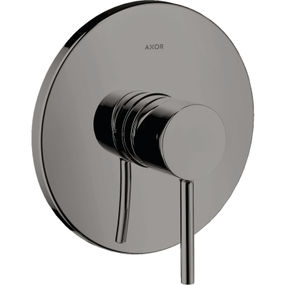 Смеситель для душа Axor Starck, однорычажный, скрытого монтажа, с круглой рычаговой рукояткой, 10616330, полированный черный хром 