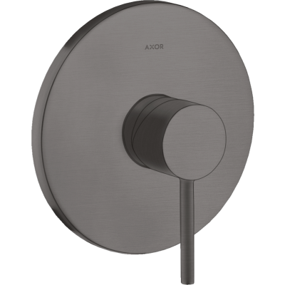 Смеситель для душа Axor Starck, однорычажный, скрытого монтажа, с круглой рычаговой рукояткой, 10616340, шлифованный черный хром 