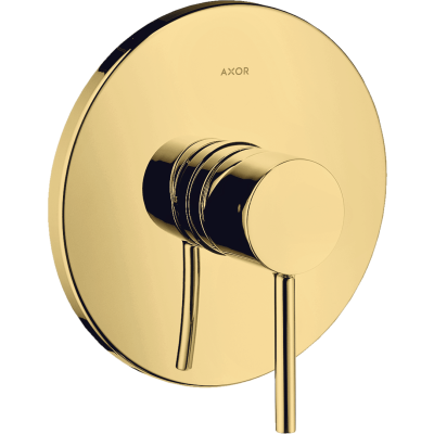 Смеситель для душа Axor Starck, однорычажный, скрытого монтажа, с круглой рычаговой рукояткой, 10616990, полированное золото