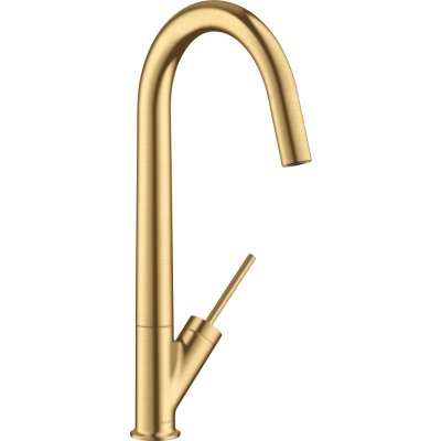 Смеситель для кухни Axor Starck 300, однорычажный, с поворотным изливом, 10822250, шлифованное золото