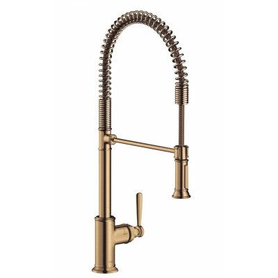 Смеситель для кухни Axor Montreux 210, Semi-Pro, однорычажный, 16582140, шлифованная бронза