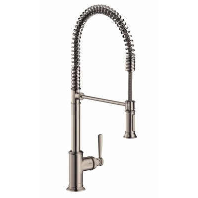 Смеситель для кухни Axor Montreux 210, Semi-Pro, однорычажный, 16582820, шлифованный никель