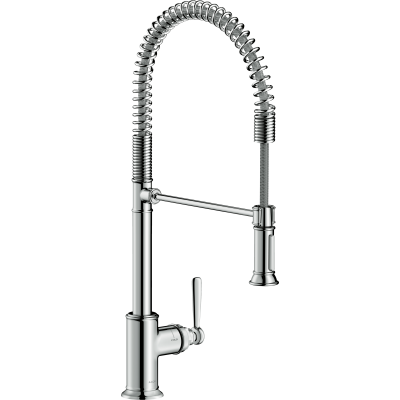 Кухонный смеситель Axor Montreux, однорычажный, 210, Semi-Pro, Eco, 16585800, сталь