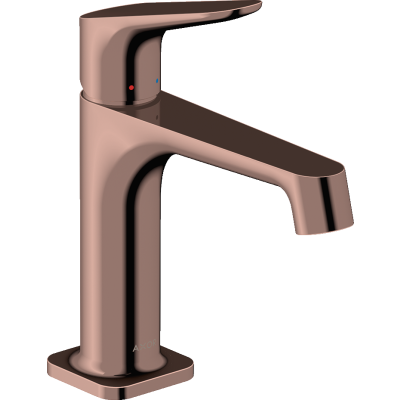 Смеситель для раковины Axor Citterio M, однорычажный, 100, со сливным гарнитуром, 34010300, полированное красное золото 