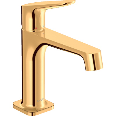 Смеситель для раковины Axor Citterio M, однорычажный, 100, с не запираемым сливным набором, 34017990, полированное золото