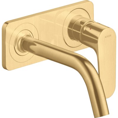 Смеситель для раковины Axor Citterio M, однорычажный, с изливом 167 мм, с панелью, 34112250, шлифованное золото