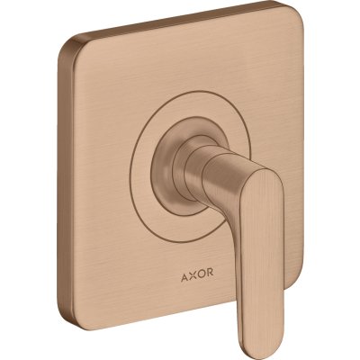 Запорный вентиль Axor Citterio M, с рычаговой рукояткой, скрытого монтажа, 34960310, шлифованное красное золото