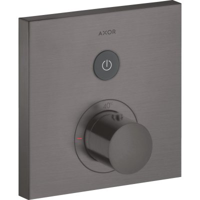 Термостат Axor ShowerSelect, для 1 потребителя, скрытого монтажа, квадратный, 36714340, шлифованный черный хром 