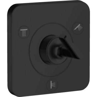 Запорный/переключающий вентиль Axor Citterio E, Trio/Quattro 120/120, скрытого монтажа, 36772670, матовый черный