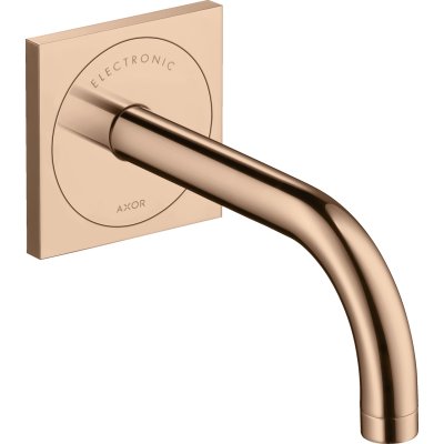 Электронный смеситель для раковины Axor Uno, настенный, с изливом 165 мм, 38119300, полированное красное золото 