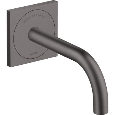 Электронный смеситель для раковины Axor Uno, настенный, с изливом 165 мм, 38119340, шлифованный черный хром 