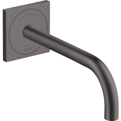 Электронный смеситель для раковины Axor Uno, настенный, с изливом 225 мм, 38120340, шлифованный черный хром 