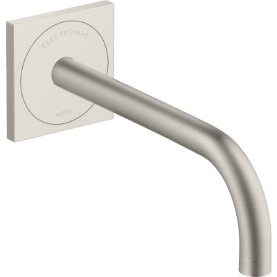 Электронный смеситель для раковины Axor Uno, настенный, с изливом 225 мм, 38120800, сталь