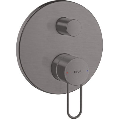 Смеситель для ванны Axor Uno, однорычажный, скрытого монтажа, с рукояткой-петлей, 38426340, шлифованный черный хром 