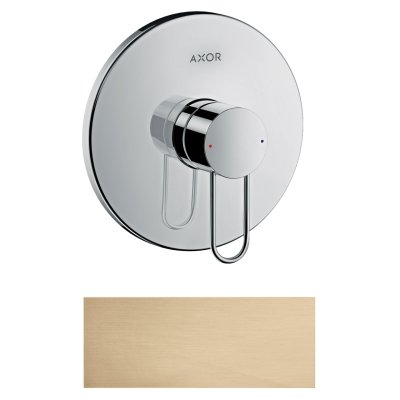 Смеситель для душа Axor Uno, однорычажный, скрытого монтажа, с рукояткой-петлей, 38626140, шлифованная бронза